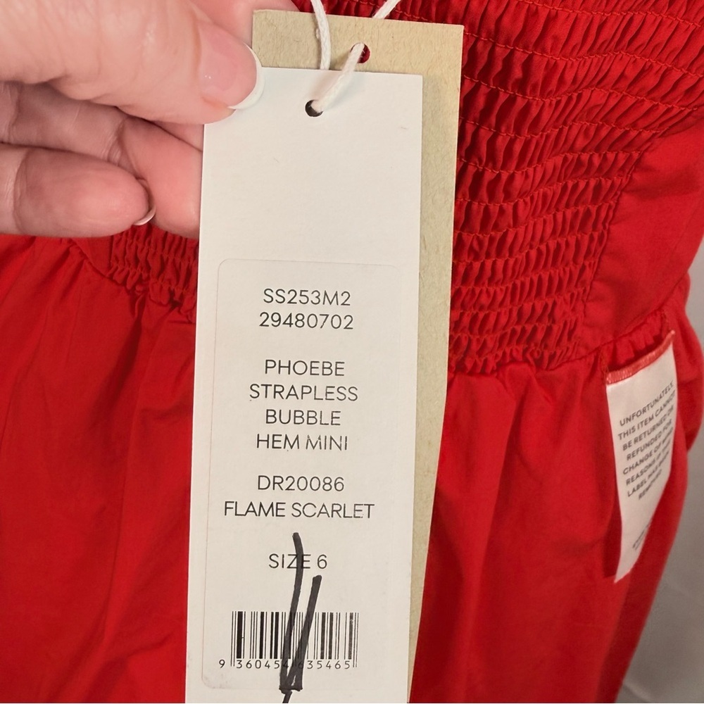 Ever New Phoebe Strapless Bubble Hem Dress Flame Scarlet Red Size 6 NWT Pockets - Picture 8 of 10
